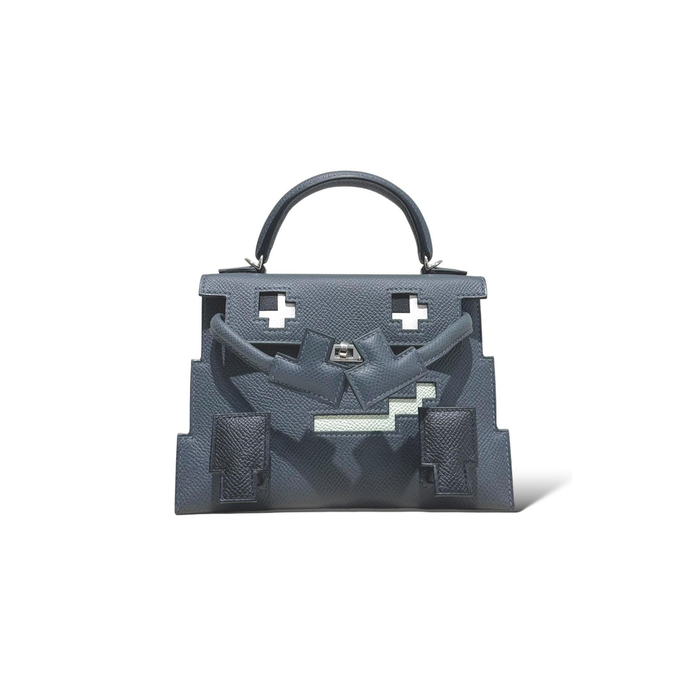 HERMÈS KELLY DOLE PICTO GRIS MISTY EPSOM 620584 (18*15*6cm)